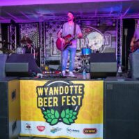 band on large stage during Wyandotte's Beer Fest