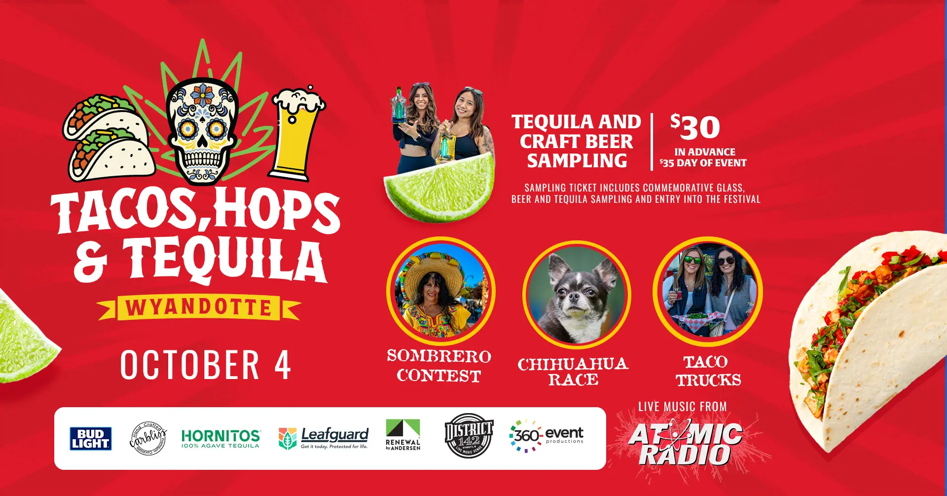 Tacos, Hops, & Tequila Wyandotte; October 4