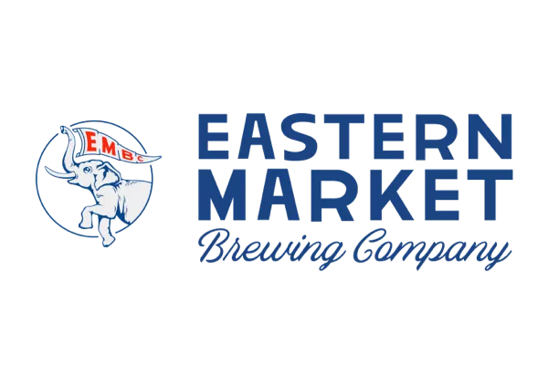 Eastern Market Brewing Company logo with elephant brandmark.